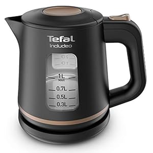 Tefal KI5338 Includeo Wasserkocher | Fassungsvermögen 1 L | Anti-Rutsch-Griff | einfach abzulesende Wasserstandsanzeige…