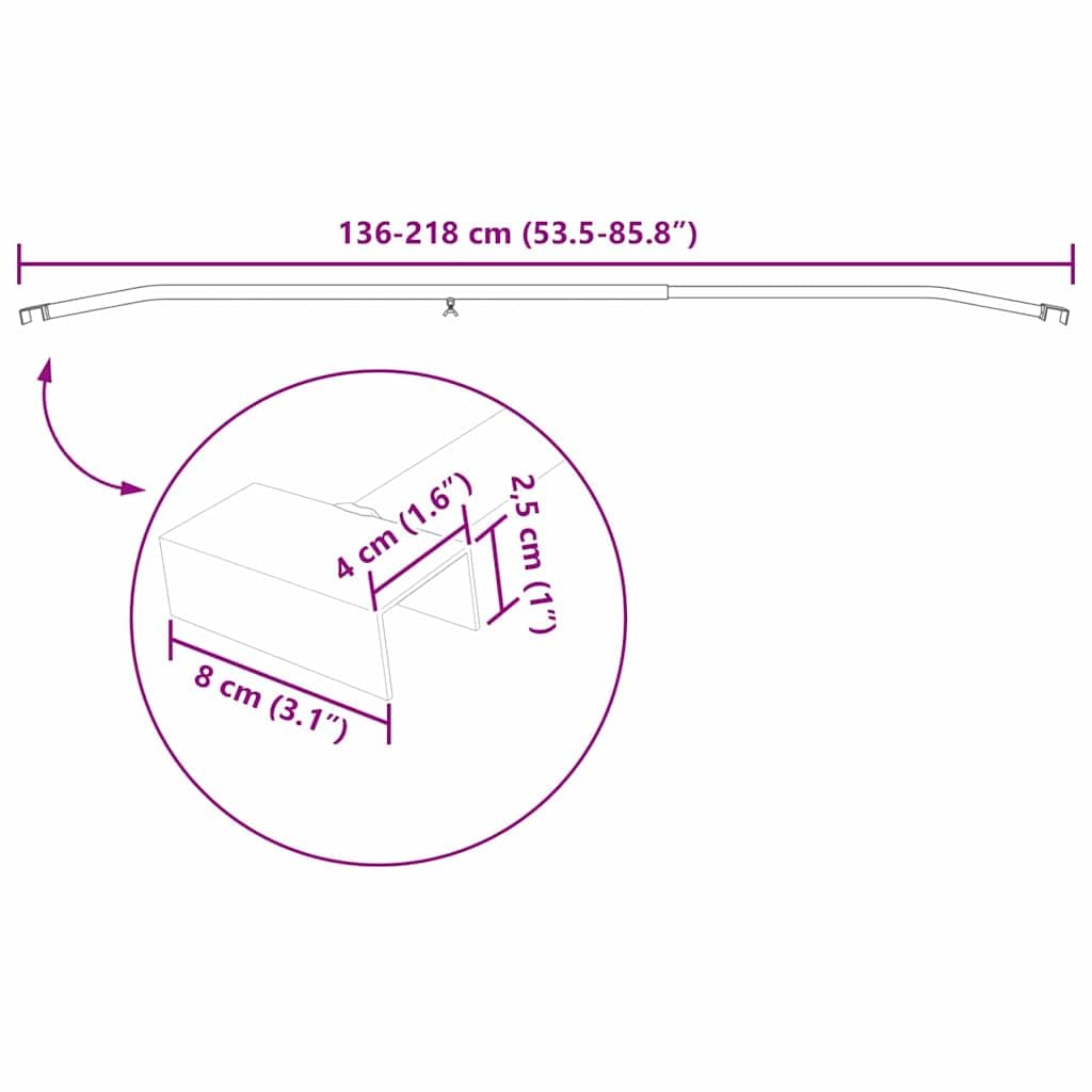 Soporte de aluminio de 3 piezas, ajustable 130-210 cm, plateado, resistente a la intemperie y a la corrosión, ideal para remolques, taller, garaje, fijación robusta y uso práctico