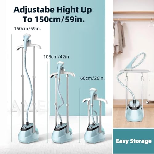 Miniatura 6 de Annmiir Upright Clothes Steamer 2000w Turbo Boiler - 2l Tank, 1h Continuous Steam, Flat Hanging Ironing, 2 Retractable Rods, 10 Modes, 30s Fast Preheat, All Fabrics Compatible