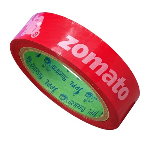 Image of Zomato food Packing tape | (24 mm /1 inch X 65 meter) Pack of 24 | Very strong adhesive tape | Suitable for E-Commerce | Packing material for small food business