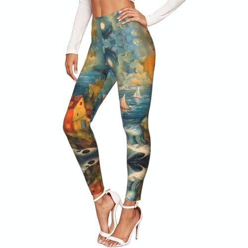 Leggings para mujer The Seaside Lighthouse contra las rozaduras en el gimnasio
