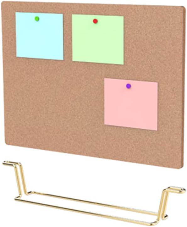 TOYANDONA Cork Board Bulletin Board with Metal Stand, 12.6x9 Inch Notice Message Pin Board, Desktop Memo Board, Perfect for Home Office School Decor