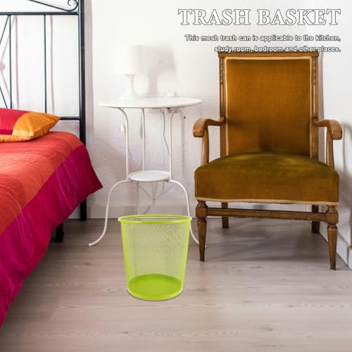 Image of Ciieeo Mesh Trash can 11 Inch Metal Wire Wastebasket Lightweight Open Top Small Bathroom Office Bedroom Waste Bin Home Organization