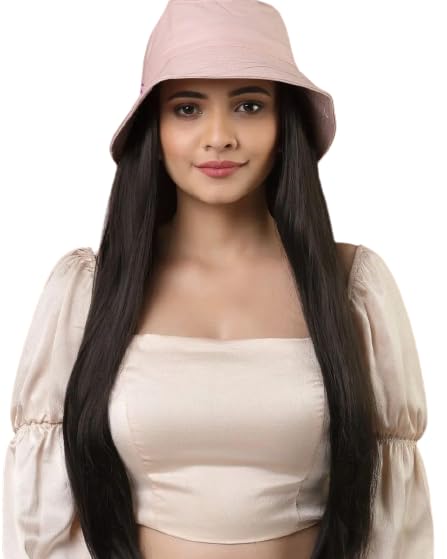 AMONE Long Synthetic Hair Extension with Adjustable Bucket Cap – Highlighted Golden-Brown Hairpiece for Women & Girls, Pink Cap, Natural Wig (Pack of 1) (B0C99CH8VN) Amazon Price History, Amazon Price Tracker