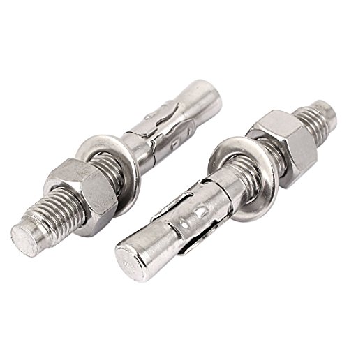 Aexit M16 Thread Anchors 304 Stainless Steel Car Repair Gecko Expansion Bolt Screw 100mm Expansion Anchors Long 2pcs