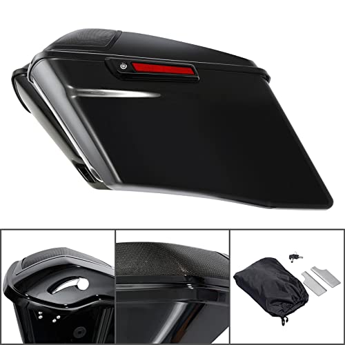 Alforjas duras estiradas negras de 4 pulgadas con tapa para altavoz 5x7 para Harley Touring FLT FLHT FLHTCU FLHRC Road King Road Glide Street Glide Electra Glide Ultra-Classic 2014 en adelante miniatura 6