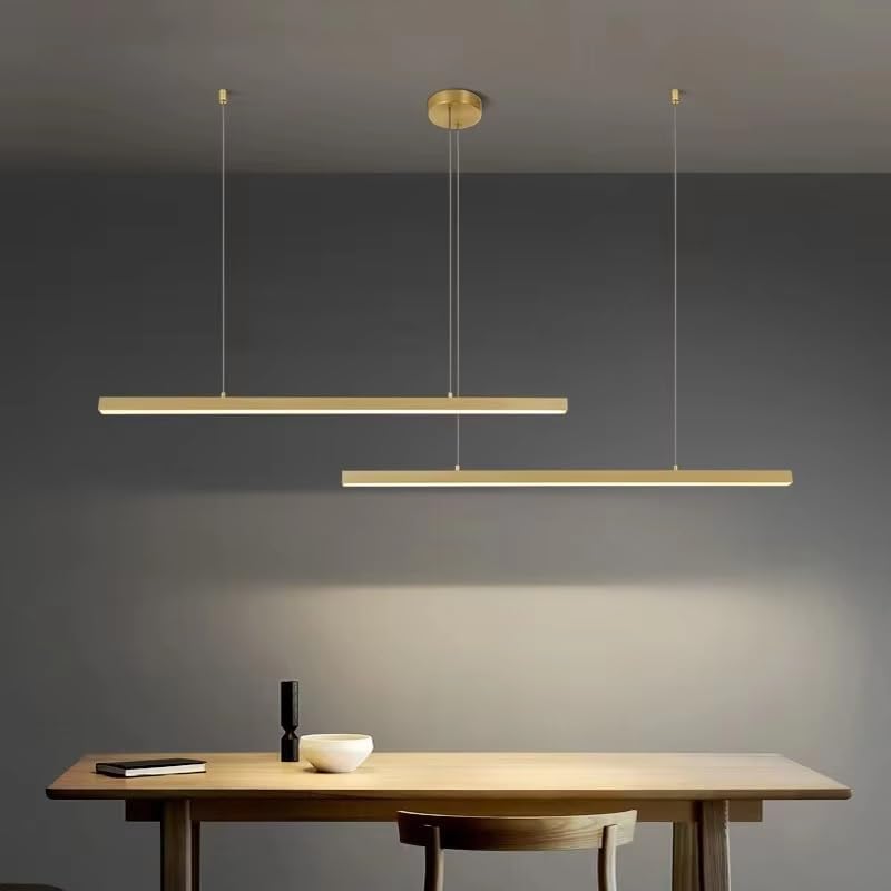 Lampadario Moderno in Ottone, Lampada a Sospensione Moderna e Semplice per Tavolo da Pranzo di Ristorante, luci a LED per Ufficio, lampade di Design a Sospensione, Illuminazione PE