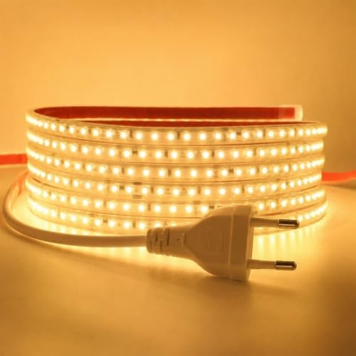Image of XERGY 5 Meter Rope String Lights - Waterproof, 120 LEDs /M, Decorative Lighting for Home, Garden, Party & Festival (Warm White)