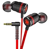 Noise Reduction Gaming G20 Stereo Bass Gaming Headphone with Microphone Magnetic Original 2.2M Wired Earphone for Phone,with Extension Cable and PC Adapter for PC, Laptop and Cellphones (Red)