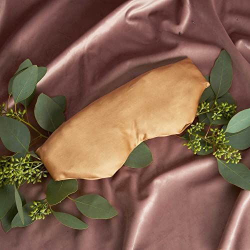 YANA Luxury Weighted Eye Sleep Mask for Sleeping - Aromatherapy Weighted Sleep Mask with Copper-Infused Satin Cover & Adjustable Strap, All Natural Lavender & Flaxseed Seed Fill for Women & Men - Image 4