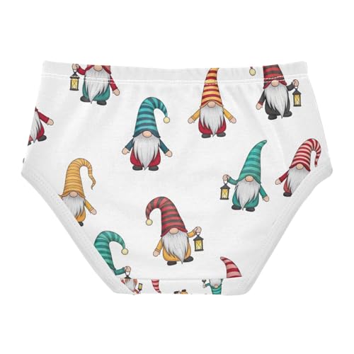 Whimsical Gnomes White Girl Underwear, Toddler Girl Panties, Girls' Cotton Brief Underwear, 2–8 Years2