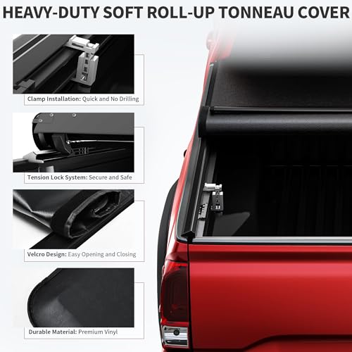 Image of OEDRO Roll Up Truck Bed Tonneau Cover Compatible with 2015-2026 Ford F-150 F150 5.5 Feet Bed