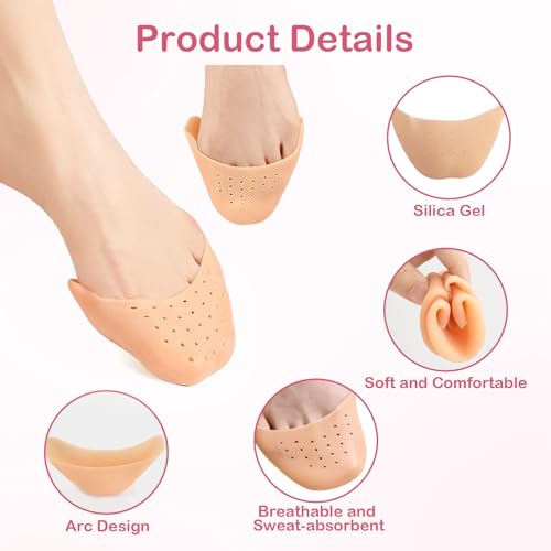 Image of CEYAZYE 4 Pair Silicone Toe Protectors for Women Blister, Reusable