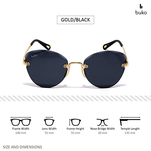 Image of Bean UV Protected Rimless Cat Eye Women's Sunglasses (55)