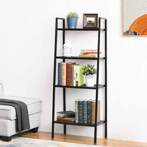 4-Tier-Metal-Ladder-Shelf-Black-Ladder-Bookshelf-Multifunctional-Ladder-Shaped-Plant-Flower-Stand-Industrial-Organizer-Rack-Storage-Shelves-for-Living-Room-Bedroom-Office 4 Tier Metal Ladder Shelf Black Ladder Bookshelf Multifunctional Ladder Shaped Plant Flower Stand Industrial Organizer Rack Storage Shelves for Living Room Bedroom Office