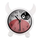 INOOMP Reloj Despertador Mesa Noche Silencioso Diseño Vaca Cartoon Batería Preciso Alarma Compacto Decoración Dormitorio Adultos