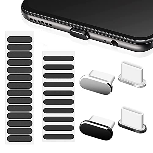 SELIACR Staubschutz-Kit für Typ-C-Telefon, Handy-Lautsprecher-Netzwerk-Aufkleber/Staubdichte Stecker für USB-C-Telefon-Lautsprecher Reinigungswerkzeug Cover