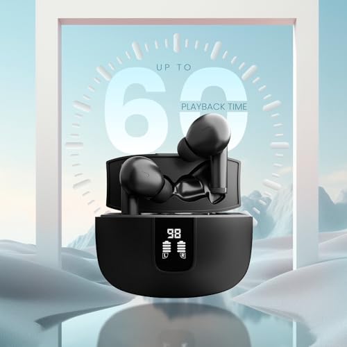Image of CELLECOR BroPods CB33 TWS with 60 Hours Playtime, Digital Display, Automatic Pairing, HD Sound and 5.1V Bluetooth - Black