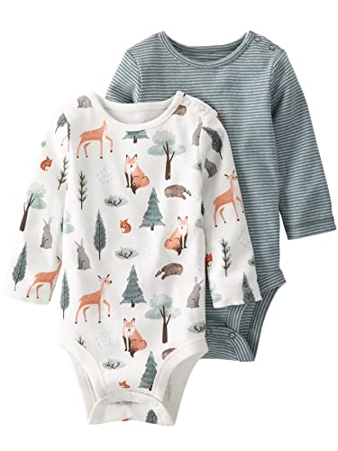 Image of little planet by carter's Baby 2-Pack Organic Cotton Long-Sleeve Bodysuits