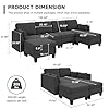 Huatean Home Modular Sectional Sofa, Convertible U Shaped Sofa Couch with High Density Memory Foam, 6 Seat Comfy Modular Sofa Couch for Living Room, Modern U Shaped Sectional Sofa, Dimgrey #2