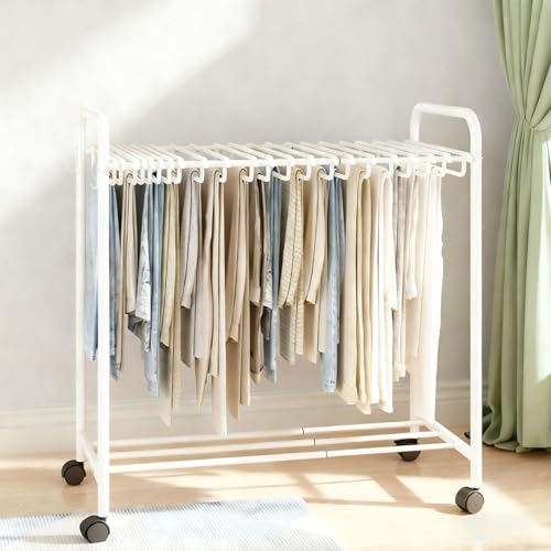 Gain de place placard : portant à pantalons amovible et coulissant de penderie