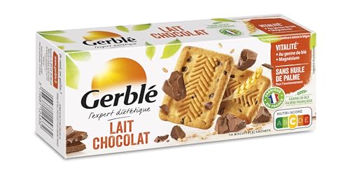 GERBLÉ – Biscuits Lait Chocolat Pépites Fondantes – Réduit en Sucres – Source de...