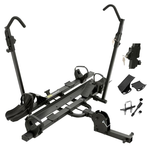 TrailV2 Plus Hitch 2 Ebike Rack with Ramp, Tilt, Fold, Anti-Theft Hitch & Wheel Locks, Heavy Duty...