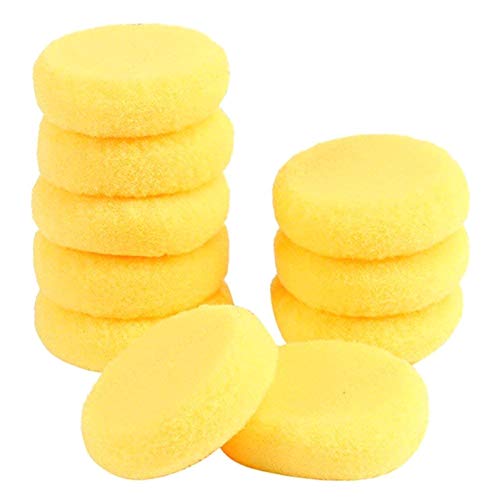 COMEYOU 10 Piezas de Esponja Artesanal Amarilla esponjas de Pintura de Artista sintético Redondo para Pintar cerámica esponjas de Arte de Acuarela 2,75 Pulgadas Cover