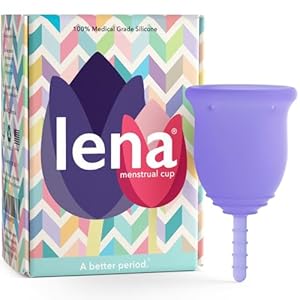 Lena Menstrual Cups, Reusable Period Cup, Tampons, Period Underwear and Menstrual Pads Alternative, Feminine Care, FSA Eligible, Silicone Menstrual Cup, Made in USA, Small, Purple