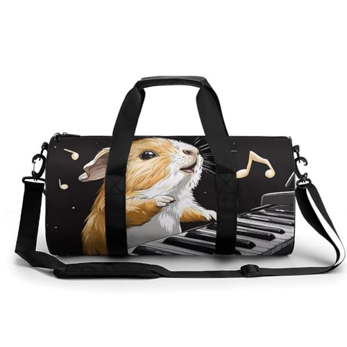 Guinea Pigs Music Note Sports Gym Bag Travel Duffel Workout Bag with Adjustable Strap