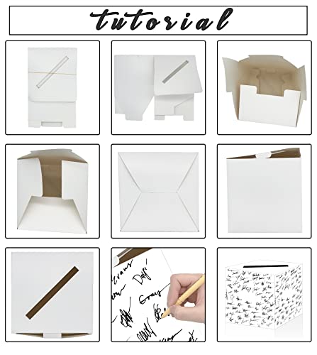 Image of SietDESEO 10 Pcs White Card Box with Slot Money Gift Card Box Holder for Party Wedding Reception Birthday Graduation Bridal Shower Baby Shower Diaper Raffle Box