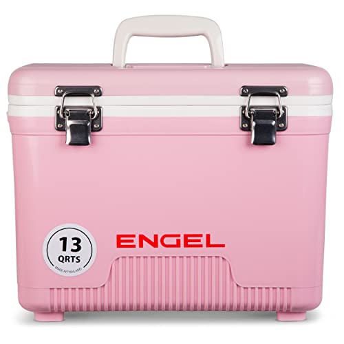 Engel UC13 13qt Leak-Proof, Air Tight, Drybox Cooler and Small Hard Shell Lunchbox for Men and Women in Pinl