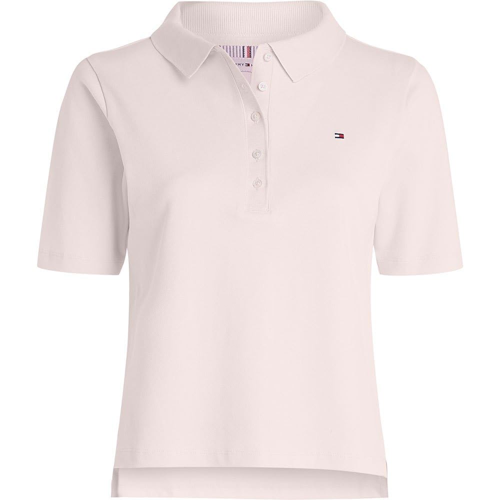 Tommy Hilfiger 1985 REG Pique Polo SS Kurzarm Poloshirts Damen, Rosa (Whimsy Pink), XS