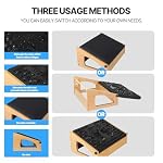 Ergonomic Foot Rest, 4 Adjustable Height Foot Stool,Footrest Under Desk， Flip Over Office Desk Foot Rest, Improving Posture, Promoting Blood Circulation（Natural） - Image 2