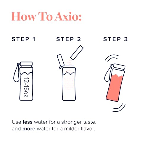 Image of LifeVantage Axio Regular Energy Drink Powder, 30 Packets, Instant Energy Powder, Energy Supplement in a Drink Mix (Peach Nectarine (Decaf))