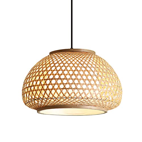 Lustre rotin naturel style industriel pour salon et restaurant