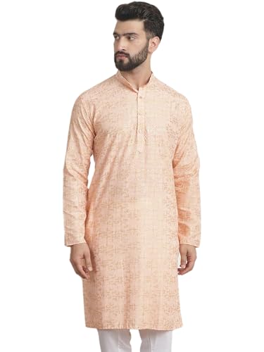 Image of SOJANYA (Since 1958 Men's Cotton Embroidered Printed Only Long Kurta