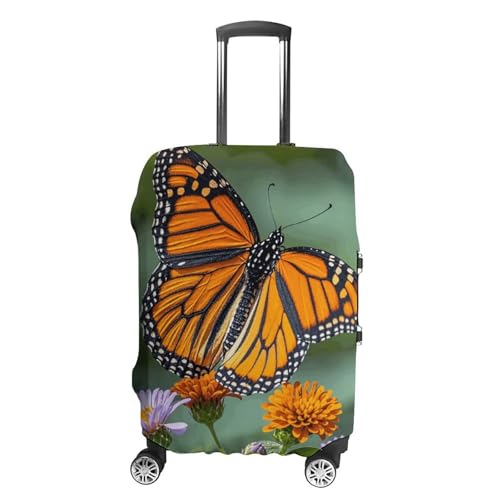 Luggage Covers Anti-Scratch Suitcase Cover Monarch Butterflies Washable Elastic Suitcase Protector Travel Luggage Protector Covers Carry On Luggages Cover XL (30-32 inches)