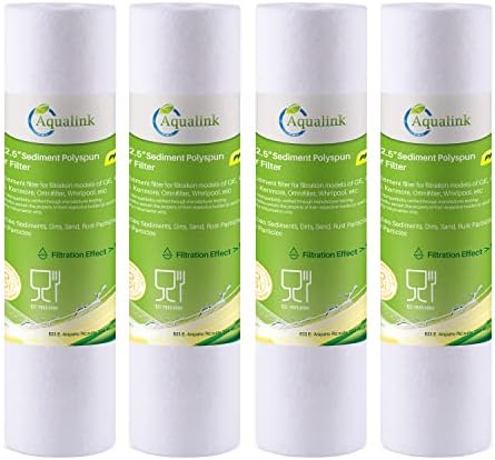 AQUALINK 5 Micron 10" x 2.5" Whole House Sediment Home Water Filter Cartridge Replacement for Any 10 inch RO Unit, Culligan P5, Aqua-Pure AP110, Dupont WFPFC5002, CFS110, WHKF-GD05, PP10-05, 4Pack