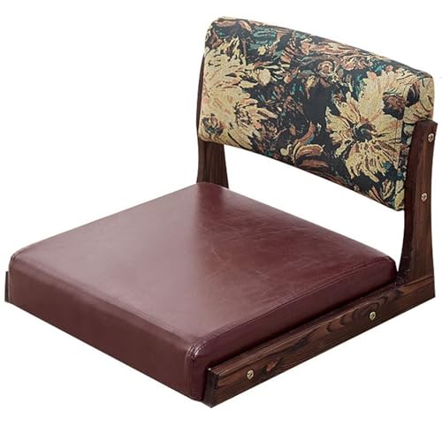 Tatami Krzesło podłogowe, ergonomiczna, japońska, przenośna, drewniana rama z poduszką, do salonu, medytacji, czytania, gier