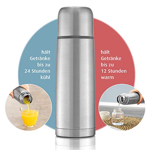 reer Roestvrij stalen isolatiefles PURE, 450 ml ? klein, handig, ideaal voor de baby, met geïntegreerde beker, zilver… - Image 4