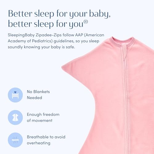 Image of SleepingBaby Zipadee-Zip Fleece Transition Swaddle - Arms-Out Wearable Blanket for Baby Sleep, Soft Breathable Fleece 0.8 TOG - Unicorn, Medium (6-12 Month)