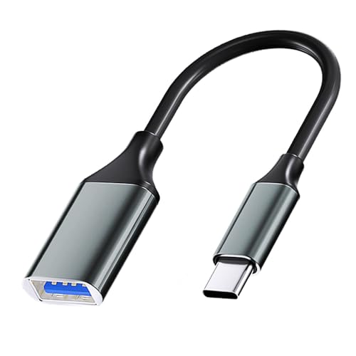 Adaptador USB Tipo C a USB 3.0, Cable OTG Tipo C Macho a USB Hembra, Compatible con iPhone 16 Pro Max/16 Plus/16/15, iPad Pro, MacBook Pro/Air, Samsung Galaxy S25/S24/S23/S22/S21, Huawei, Gris