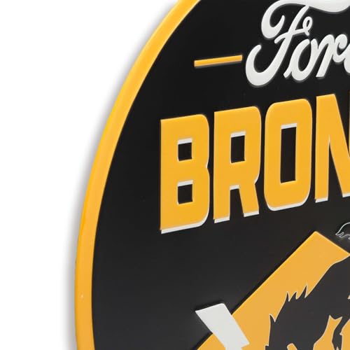 Image of Ford Bronco Built Wild Embossed Metal Sign - Fun Ford Bronco Wall Decor for Man Cave or Garage
