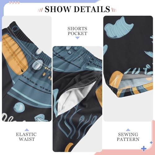 ZZXXB Submarine Coral Boys Long Pants Soft Trousers Elastic Waist Kids Lounge Bottoms with Pockets S-XL4