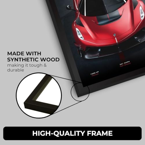 Image of Koenigsegg Jesko Absolut Poster | Framed Koenigsegg A4 Sized (31 x 23 cm) | Car Poster for Wall, Gift for Boys, Hypercar Frames | Jesko Car Posters for Wall, Bedroom, Hostel, Study Area, Hostel (F 156)