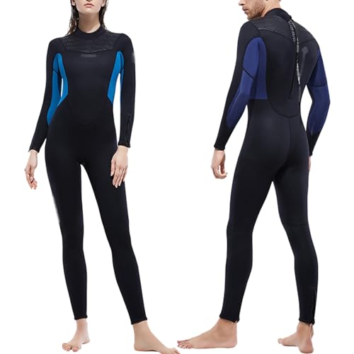 TOVCHEI Full Body Wetsuit Mens Womens 3MM Neoprene Keep Warm Diving Suit Long Sleeve in Cold Water for Snorkeling Surfing,Women Black,XS