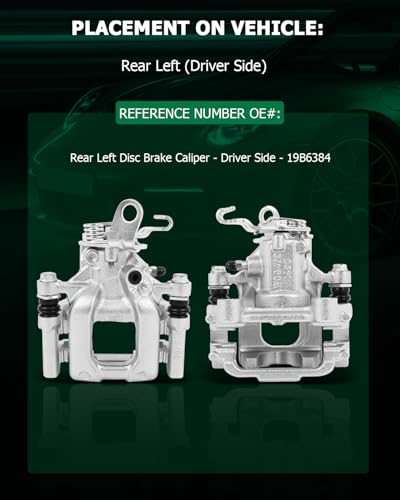 Image of SCITOO Rear Left Brake Caliper With Bracket 19B6384 Compatible For Audi For A3 / For A3 Quattro, For VW For TYPE 1 / For Eos /For Golf /For GTI /For Jetta /For Passat