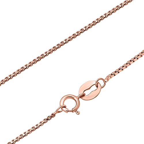 Sea Of Ice Rose Gold Box Chain Necklace – Italian Silver Chain Necklace For Women And Men – 925 Sterling Silver Spring Ring Clasp Jewelry Chain – Multisize Silver Chain Unisex #TOP11