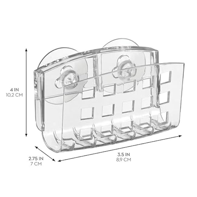 iDesign Sinkworks Kitchen Sink Suction Holder for Sponges, Scrubbers, Soap - Clear Large